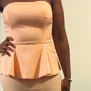 Peach peplum dress!